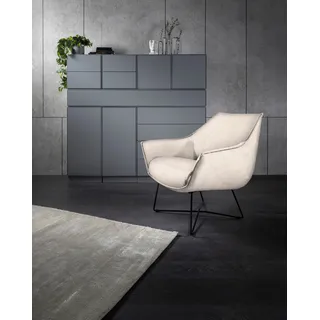 furninova Loungesessel »Egon Designsessel, Clubsessel«, mit attraktivem Untergestell und extravaganter Formensprache, beige