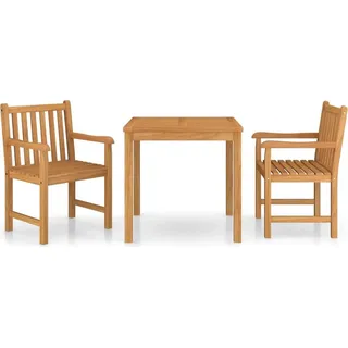 vidaXL 3-teiliges Garten-Ess-Set 80 x 80 cm Massivholz Teak - Braun