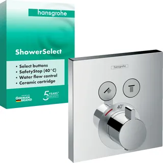 Hansgrohe ShowerSelect Duschthermostat eckig für 2 Verbraucher Chrom 15763000
