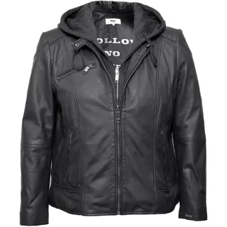 Lederjacke MAZE "Lederjacke 42021318", Damen, Gr. 44, schwarz (anthra), Obermaterial: 100% Lammleder LEL. Futter: 100% Baumwolle CO., Jacken Lederjacke
