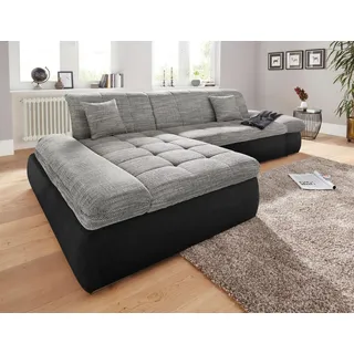 DOMO collection Ecksofa »PB Moric wahlweise mit Bettfunktion + Armteilverstellung, L-Form« im XXL-Format, B/T/H:300/172/80 cm, feine Steppung, schwarz