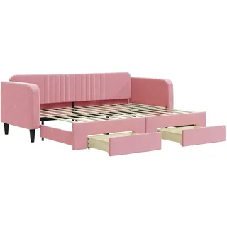 vidaXL Tagesbett Ausziehbar mit Schubladen Rosa 80x200 cm Samt - Rosa