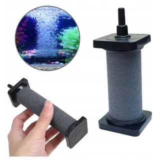 Aquarium Deko Steine Luftstein Säule 3x8 cm für 4/6 mm Schlauch, grau
