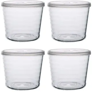 TAMUME Glas Puddingschale 4er-Set, Dessertschale mit Deckelsatz
