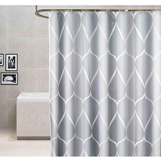 GONOVE Duschvorhang für Badezimmer 240 x 200 cm Schimmelresistent Dicke Polyester Stoff Geometrische Duschvorhang Liner Wasserdichter langer Badevorhang mit Haken, waschbar und gewogen Saum