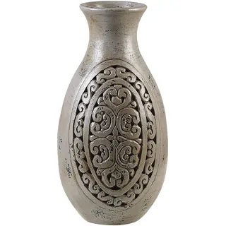 Beliani Dekovase Megara Keramik 51 cm grau