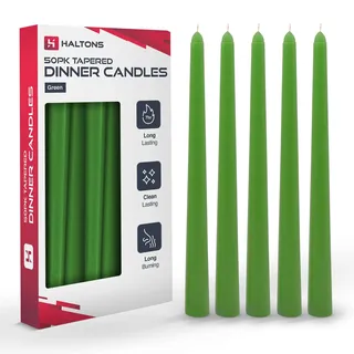 Haltons Spitzkerzen, geruchlos, lange Kerzenständer, 7 Stunden Brenndauer, sauber brennende weiße, grüne, elfenbeinfarbene oder rote Spitzkerzen, elegantes Design für Veranstaltungen, Hochzeiten und