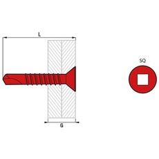 Scell-it Hurish Screw Box 500 Ahseberceum TFQ, SQ2, 4,2 x 32 mm, TFQ42032, 4.2 x 32 mm