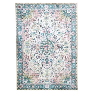 Teppich Vintage - Lily Oriental Blau Rosa - Blau