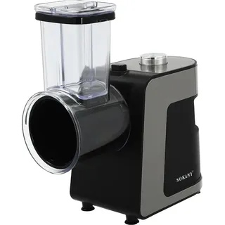 Elektrischer Gemüseschneider - Multifunktionaler Gemüsehobel - 10 Klingen aus Edelstahl - Streifen & Blattformen - Netzbetrieb AC - Schwarz