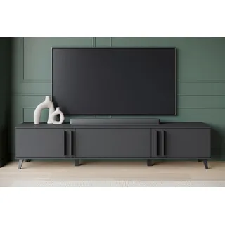P & B Helsinki Lowboard 180x40x33 cm Schwarz Holzwerkstoff
