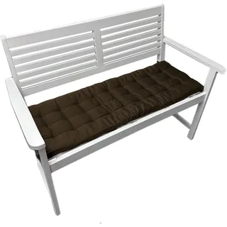 Brandsseller Bankauflage Bankkissen Outdoor/Indoor 27er Steppung (Braun, 120x40x4cm)