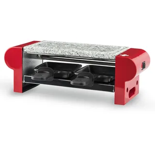 H.Koenig Raclettegerät Duo Multifunktion 2 Personen Professionell RP2 mit Granitstein, Käsefondue Küche, Zubehör 2 antihaftbeschichtete Pfännchen, Abnehmbare Platte Leicht zu reinigen, 350W