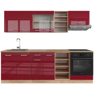 Vicco Küchenzeile R-Line 240 cm Rot Hochglanz