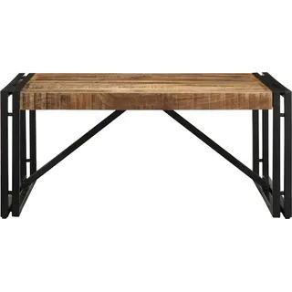 vidaXL Couchtisch 80x80x35 cm Raues Massivholz Mango - Grau