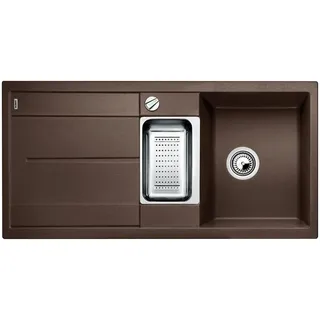 Blanco Metra 6 S links Einbau von Oben Silgranit cafe Handbetätigung 1000 x 500 mm
