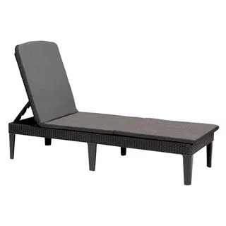 Allibert sunlounger Liege Jaipur inkl. Auflage, Farbe Graphit/Grau - Grau