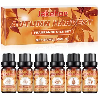 6 x 10ML Herbst Ätherische Öle Set, Duftöl für Kerzen
