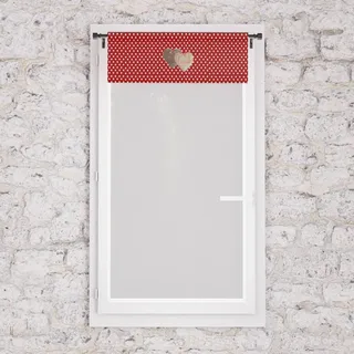 Soleil d'ocre, Scheibengardine Reine Baumwolle 45x90 cm Love Rot