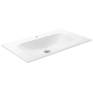 KEUCO X-LINE Einbauwaschtisch aus Keramik, 805x17x494mm, mit 1 Hahnloch, weiß, 33160318001