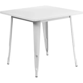 Flash Furniture Felix Tisch für Innen- und Außenbereich, quadratisch, 80 cm, Weiß