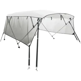 3-Bow Bimini-Top mit Mesh-Seitenteilen 183x(137-152)x137 cm - Grau