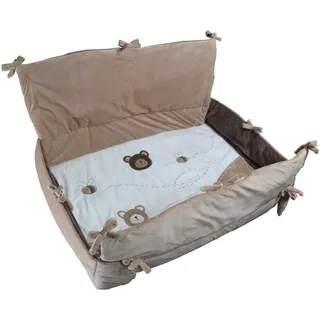 Patinio Laufgittereinlage , Braun, Creme, Beige , Textil , Bär , Füllung: Polyester,Polyester , 95x95 cm , EN 71 , weich und anschmiegsam , Baby & Kindermöbel, Babyzimmer, Laufgitter