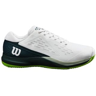 Wilson Rush Pro Ace Tennisschuh für den Sandplatz, Herren, Gr. 44 2/3, Weiß/Grün/Grün (White/Ponderosa Pine/Jasmine Green)