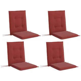 Outsunny Sitzkissen 4er Set 108 x 50 x 5 cm , Weinrot , Kunststoff , 50x5x108 cm , Gartenmöbel, Gartenpolster & Auflagen, Sesselauflagen