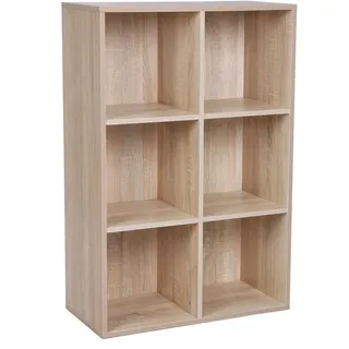 VASAGLE Bücherregal 6 Fächer eichenfarben