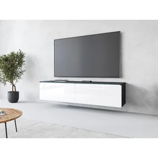 Home Affaire Lowboard  mit Beleuchtung  Schwarz/Weiß  Kunststoff/Spanplatte