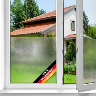 d-c-fix Fensterfolie Milky 45 cm x 2 m selbstklebend | Sichtschutzfolie mit modernem Muster für Glasflächen – selbsthaftend, blickdicht, dekorativ