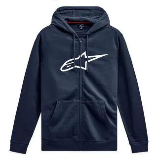 Alpinestars Ageless Zip Hoodie V3 Kapuzenpullover für Herren Fleece Sweatshirt mit Kapuze Marineblau/Weiß L