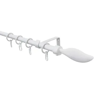 GARDINIA Vorhangstange Set 1-läufig Ø 16 mm 130 cm Weiß