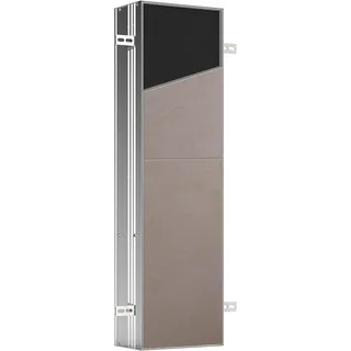 EMCO Asis Plus Hochschrank 90 x 25 cm Grau Glas/Holz/Metall