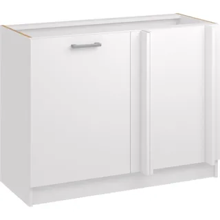 Roe Furniture | Küchenunterschrank 85 cm - Weiß - Mattweiß - Kücheneckschrank - Ohne Arbeitsplatte - Unterschränke Küche - DPP - Weiß