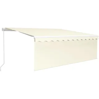 vidaXL Markise Manuell Einziehbar mit Rollo 4x3 m Creme - Creme