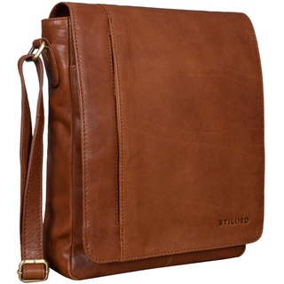 STILORD 'Paul' Umhängetasche Herren Leder Hochformat Messenger Bag im Vintage Design Ledertasche für 13,3 Zoll MacBook iPad DIN A4 Herrentasche Echtleder, Farbe:maraska - braun