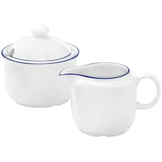 SELTMANN WEIDEN Milch- und Zuckerset "Milch- & Zucker-Set Compact Blaurand weiß-blau", Spülmaschinenfest, Mikrowellensicher, Ofenfest,
