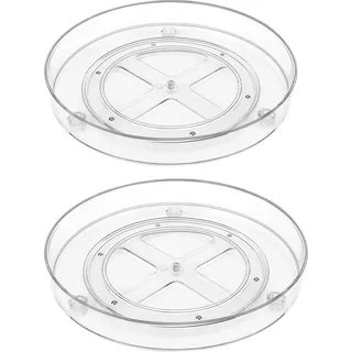 Gewürzregal Set - 23,5 cm Kühlschrank Drehplatte - 360 Grad drehbare Acryl-Drehplatte für Küchenorganizer - Transparent für Gewürze, Kosmetik, Toilettenartikel