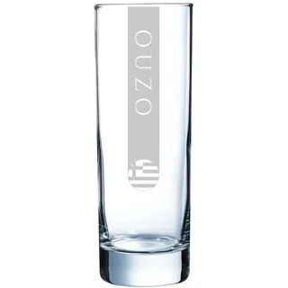 BergWald Ouzo Gläser 170cl 24er Set OUZO | Spülmaschinenfest | Ouzoglas 17cl mit Lasergravur 24 Stück