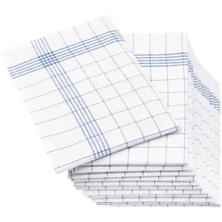 Zollner Geschirrtücher, 12er-Set, 50x70 cm, 50% Baumwolle, 50% Leinen, Blau , Textil , 50x70 cm , Oeko-Tex® Standard 100 , Heimtextilien, Geschirrtücher & Schürzen, Geschirrtücher