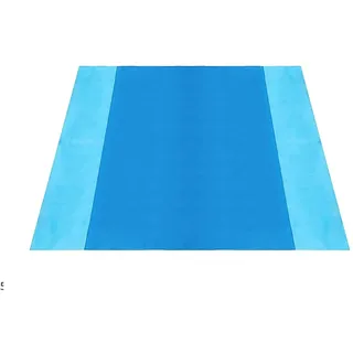 Stranddecke Sandfrei, Picknickdecke Wasserdicht Überdimensioniert 210 x 200 cm Strandtuch Strandmatte 4 Befestigung Ecken für den Strand, Wandern, Campen und Outdoor (Blau)