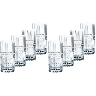 Nachtmann Longdrinkgläser Set 445 ml, 4 Stück, Square, 101049, Cocktailgläser aus Kristallglas, Trinkgläser spülmaschinenfest (Packung mit 2)