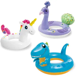 Schwimmring für Kinder 2-8 Jahre,Aufblasbar Schwimmreifen Tierform Cartoon Wasserspielring,Dicke PVC Pool Schwimmen Ring für Mädchen Sommer Schwimmbad Wasser Outdoor Spielzeug Party Zubehör