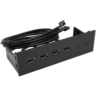 5,25 Zoll USB 2.0 Hub Front Panel, Multifunktion Ale 4 Anschlüsse 19pin Optisches Laufwerk Frontplatte für 5,25 Zoll PC Computer Gehäuse Diskette Bucht, mit USB-Ports