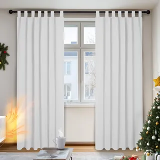 Deconovo Verdunkelungsvorhang Schlaufen 175 x 140 cm Silber/Grau 2 St.