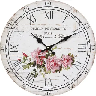 Ambiente Haus Wanduhr - Rose 28 cm 28cm pink