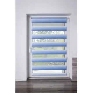 Doppelrollo K-HOME "mit schönen Farbverlauf", blau, weiß, weiß, B:60cm H:200cm, Polyester, Rollos, Doppelrollo