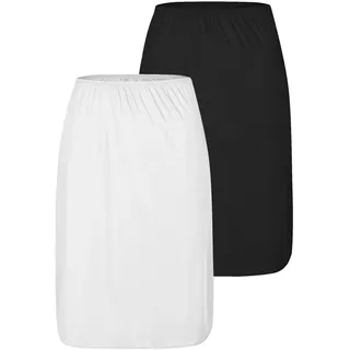 Unterrock NINA VON C. "2er Pack Halbrock Länge 60 cm Elegance", Damen, Gr. 48, bunt (weiß schwarz), Obermaterial: 81% Viskose CV. 19% Polyester PES., Röcke Unterrock